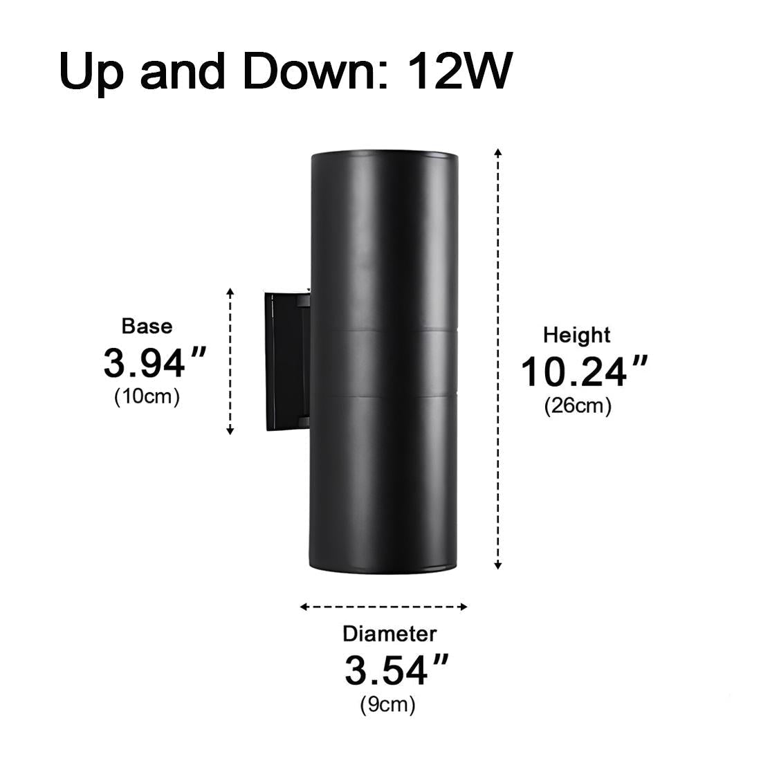 Cylinder Waterproof Outdoor Up and Down LED Exterior Wall Lights Spotlight