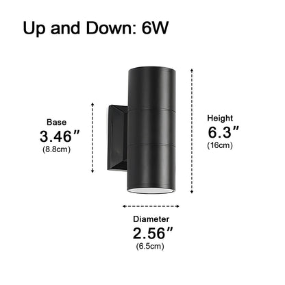 Cylinder Waterproof Outdoor Up and Down LED Exterior Wall Lights Spotlight