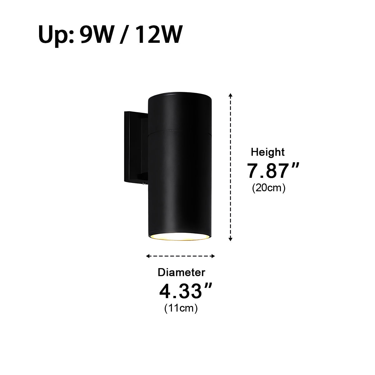 Cylinder Waterproof Outdoor Up and Down LED Exterior Wall Lights Spotlight