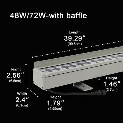 DC24V Low Voltage Waterproof Outdoor LED Wall Washer Lights 39.37''