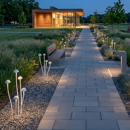 DC24V Modern Waterproof Minimalist Mushroom Stainless Steel LED Outdoor Landscape Lights