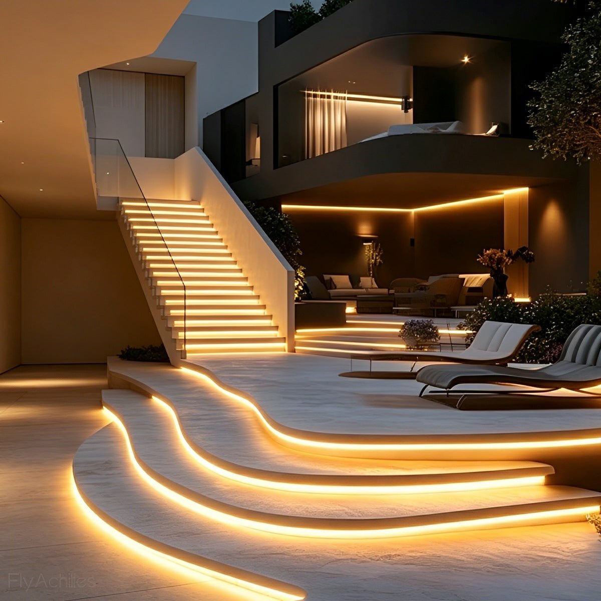 DC24V Waterproof Outdoor Recessed LED Flexible Linear Light Stair Lighting DIY