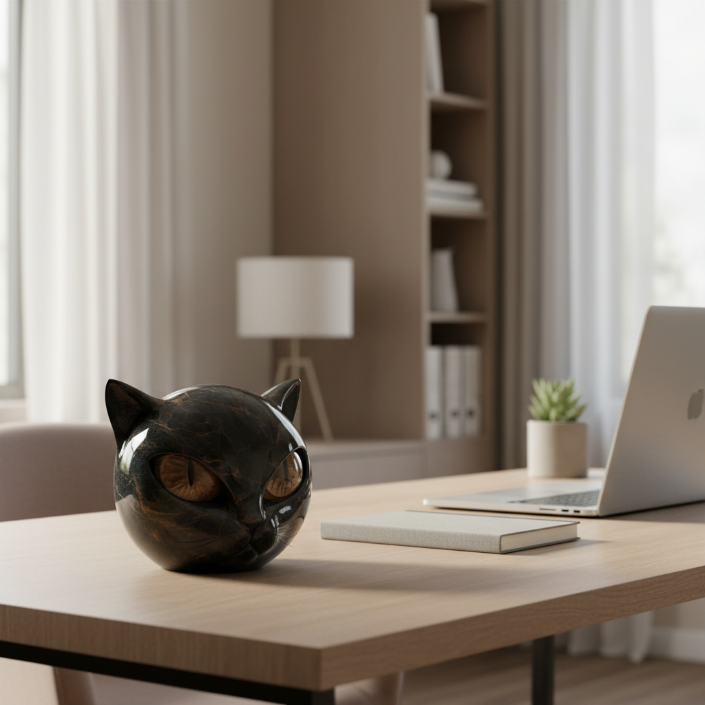 Modern Cat Sculpture Home Accent