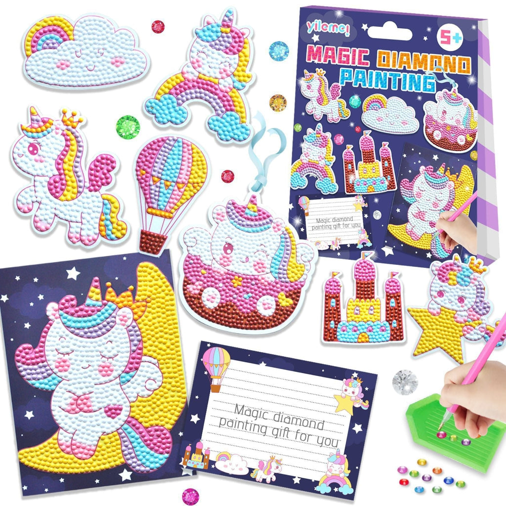 Diamond Painting Kit, Unicorn & Dino Set