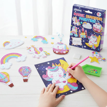Diamond Painting Kit, Unicorn & Dino Set