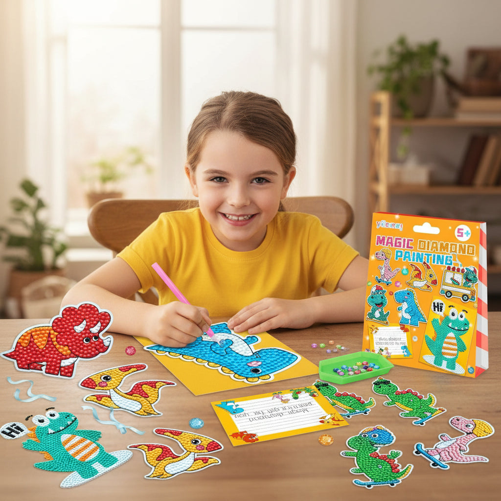 Diamond Painting Kit, Unicorn & Dino Set