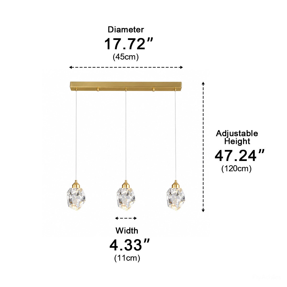 Dimmable Modern Luxury Brass Crystal Pendant Lights