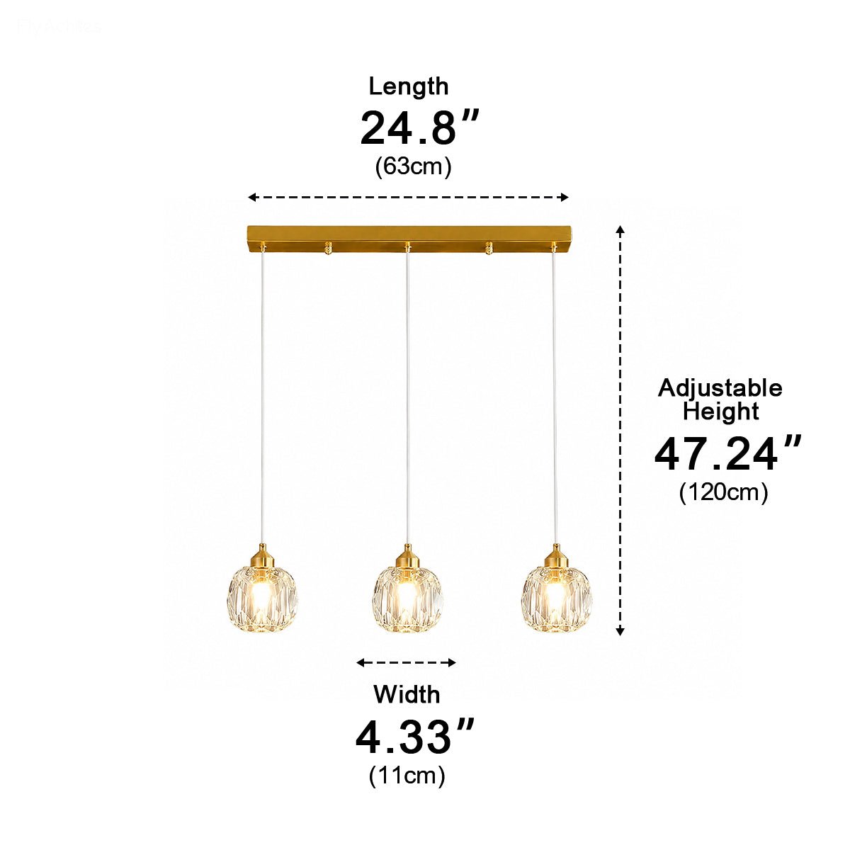 Dimmable Modern Luxury Brass Crystal Pendant Lights