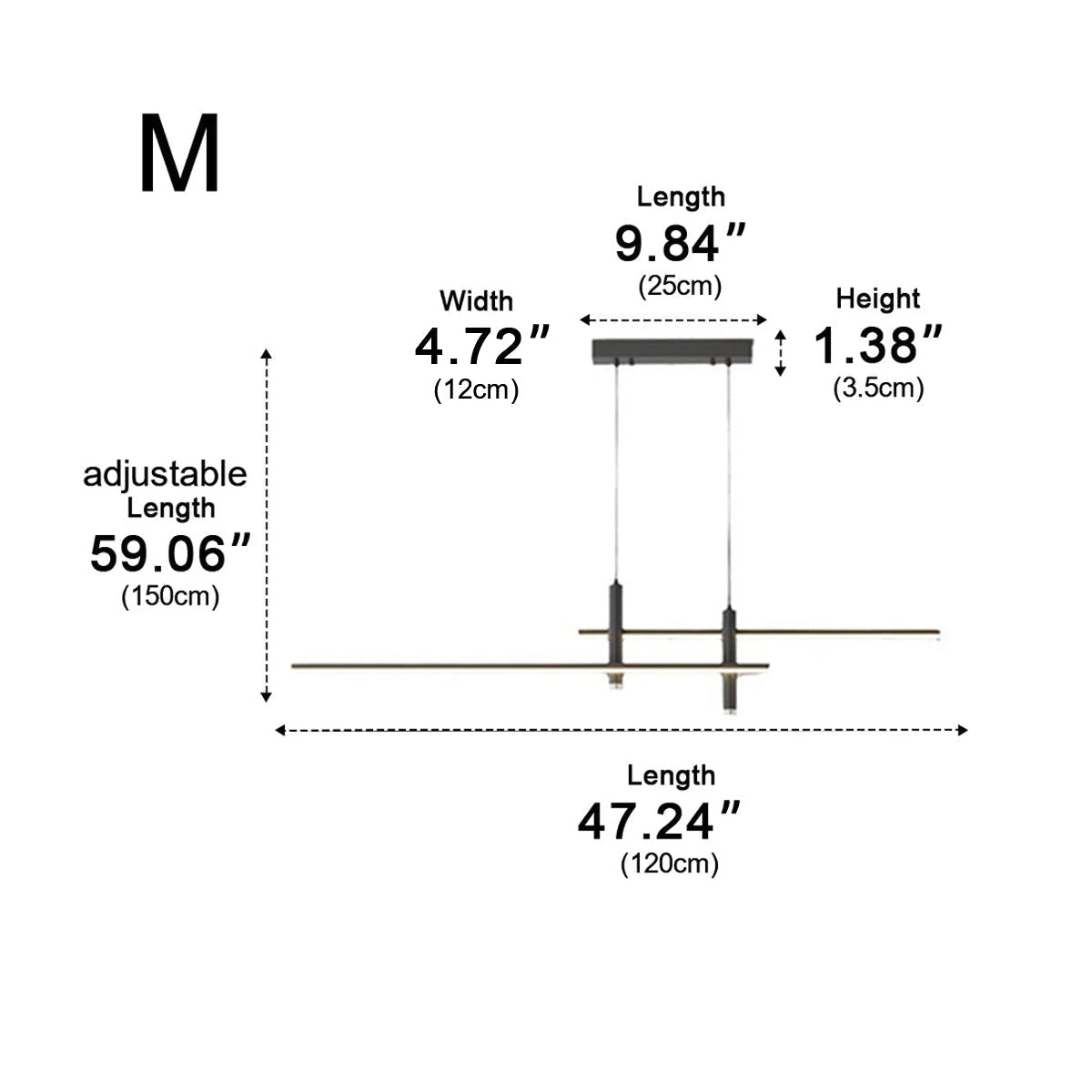 Dimmable Modern MinimalistLED Long Strip Indoor Pendant Lights
