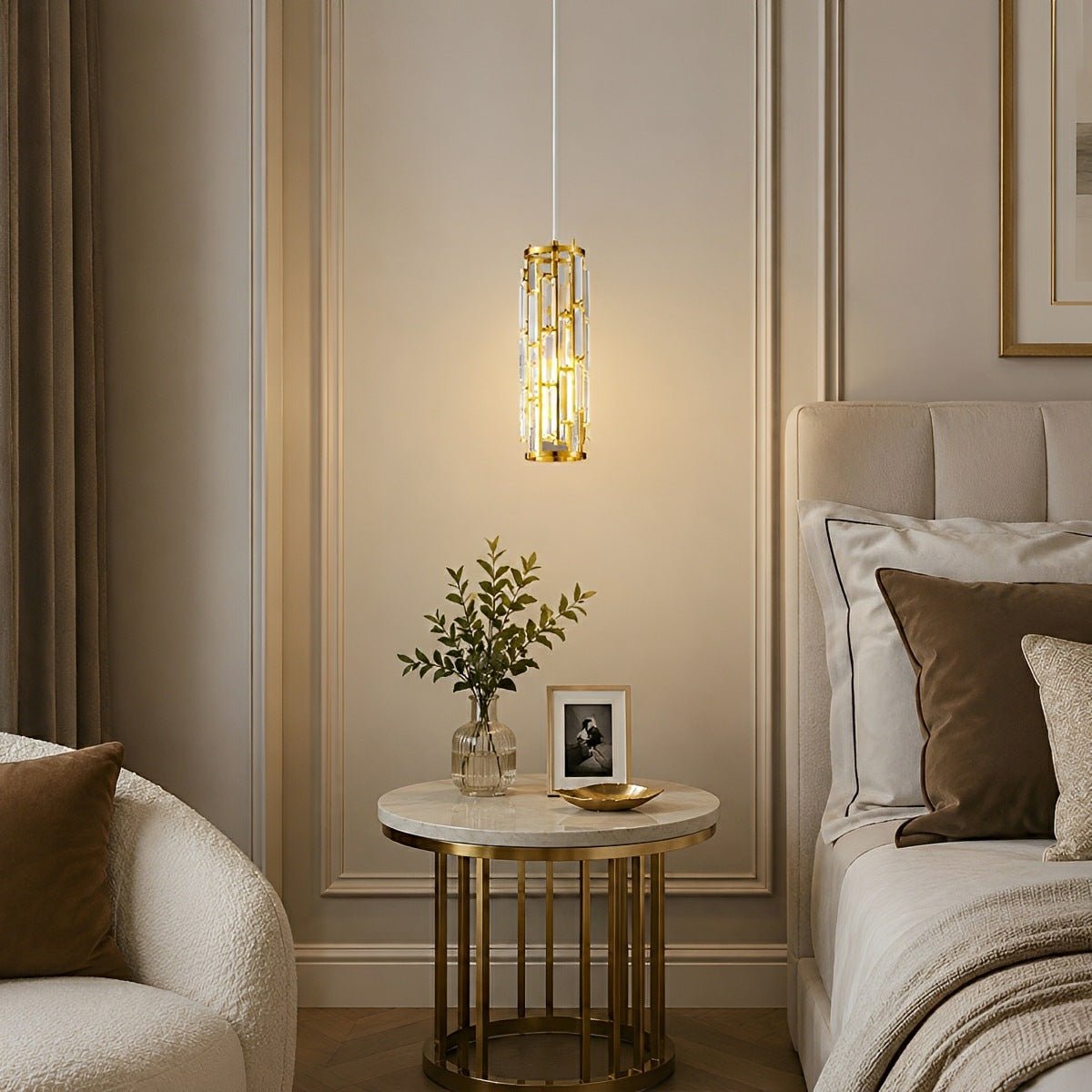 Dimmable Vintage Industrial Crystal Glass Pendant Light Ceiling Light