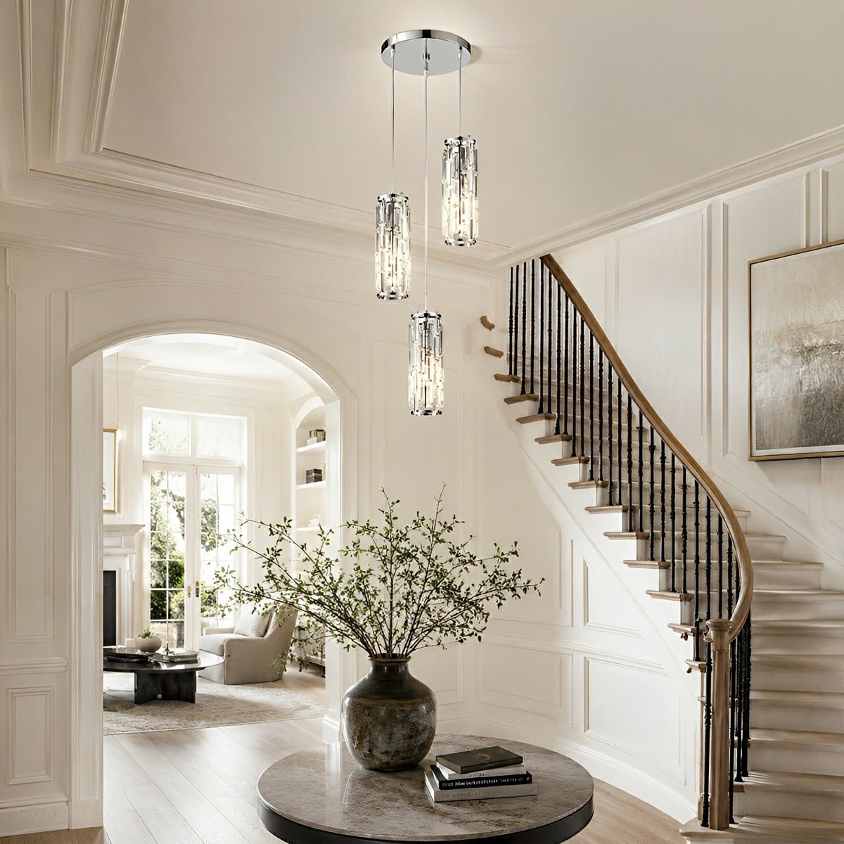 Dimmable Vintage Industrial Crystal Glass Pendant Light Ceiling Light