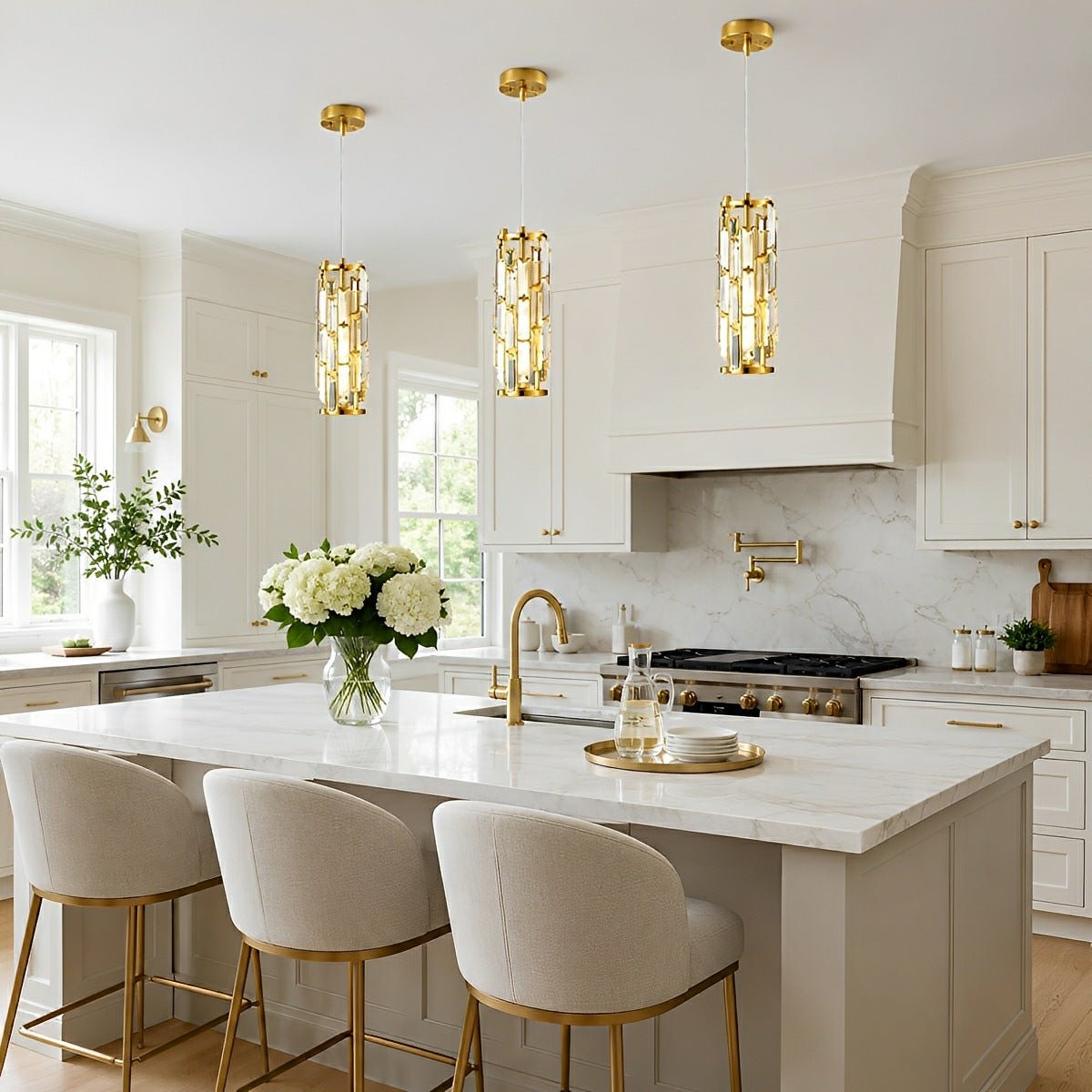 Vintage Industrial Crystal Glass Pendant Light Ceiling Light