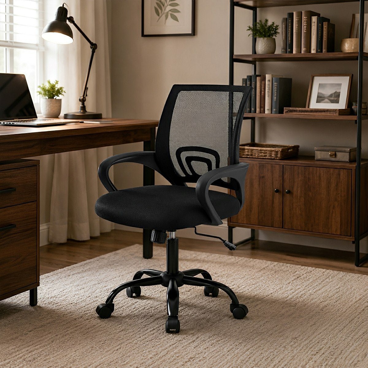 Ergonomic Mid-Back Chair – Lumbar Support & Rocking