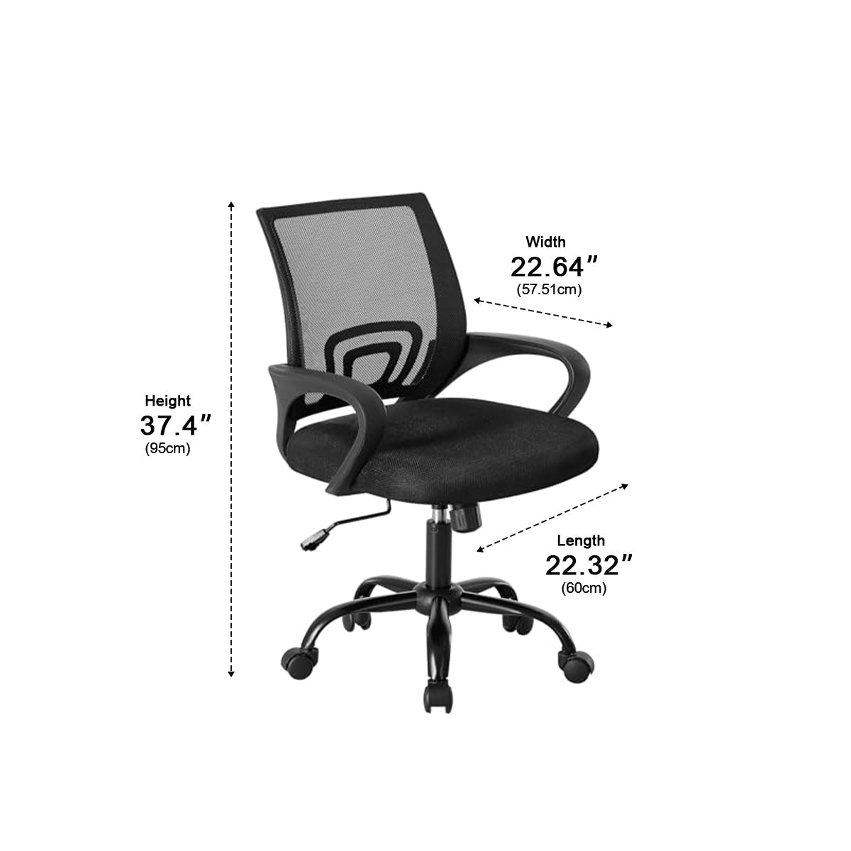 Ergonomic Mid-Back Chair – Lumbar Support & Rocking