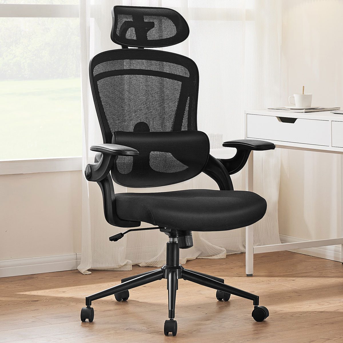 Ergonomic Office Chair Desk Chair Mesh Headrest&Lumbar Support Computer Chair