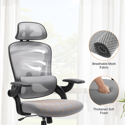 Ergonomic Office Chair Desk Chair Mesh Headrest&Lumbar Support Computer Chair