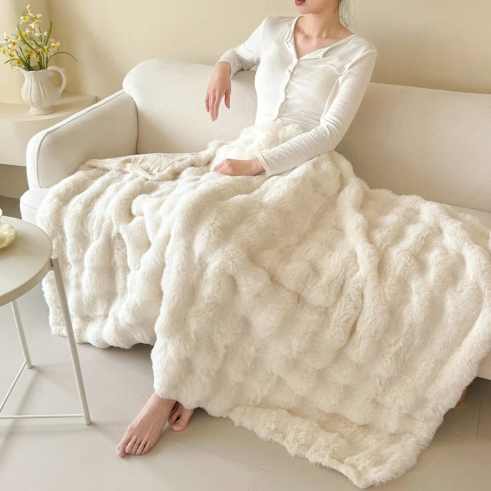 Plush Faux Fur Throw Blanket