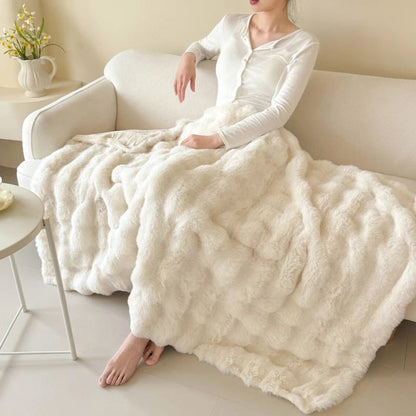 Plush Faux Fur Throw Blanket