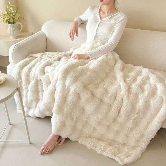 Plush Faux Fur Throw Blanket