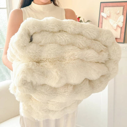 Plush Faux Fur Throw Blanket