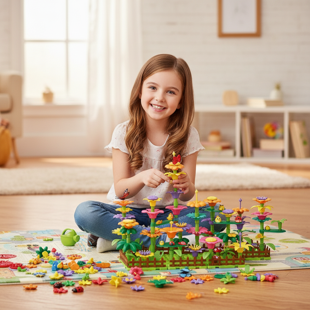 Creative Flower-Building Toy Set