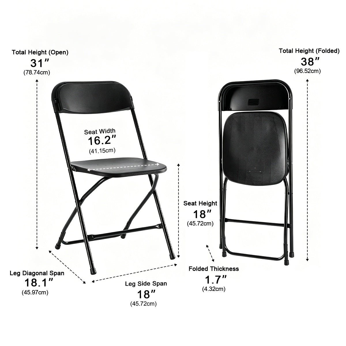 Folding Chair with Cushion – 330 lbs, Lightweight