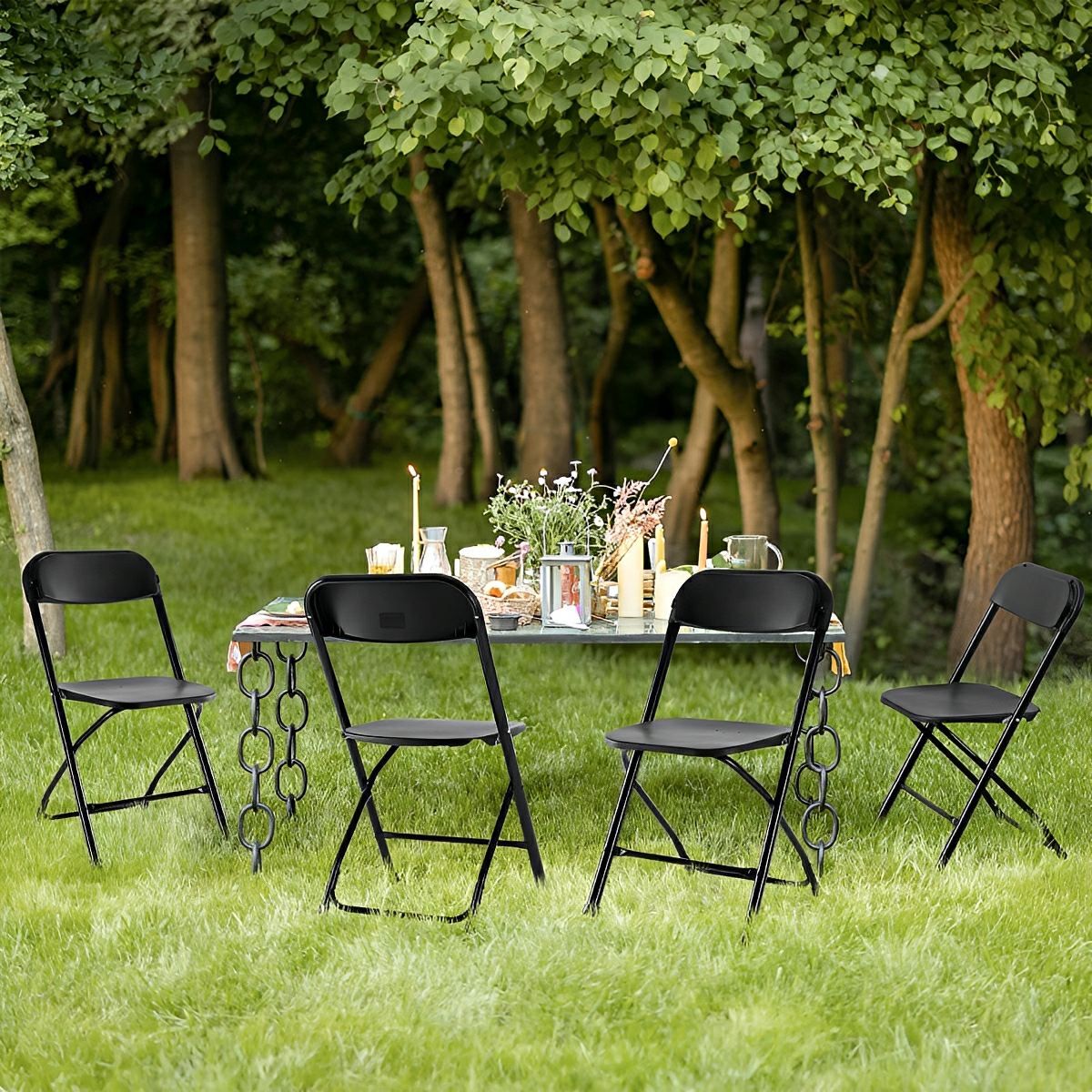 Folding Chair with Cushion – 330 lbs, Lightweight