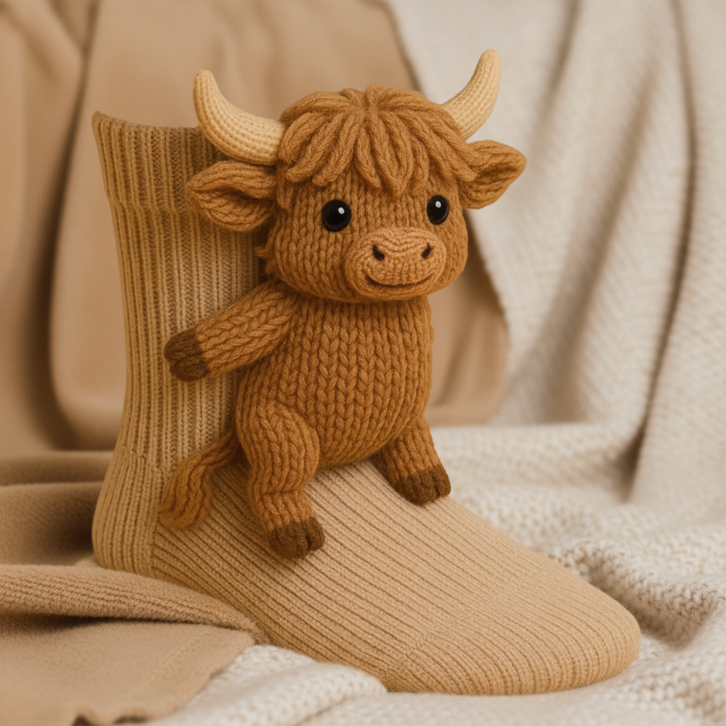 Novelty Animal-Print Knit Socks