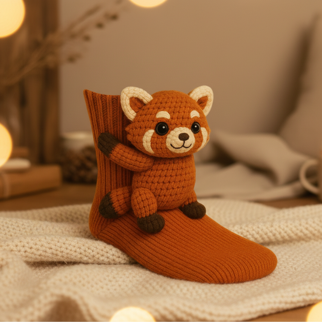Novelty Animal-Print Knit Socks