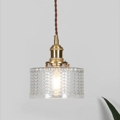 Adjustable Green Glass Pendant Light