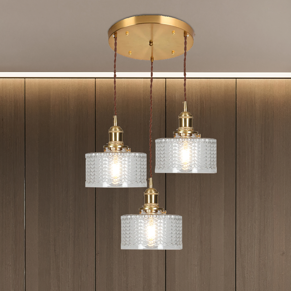 Adjustable Green Glass Pendant Light