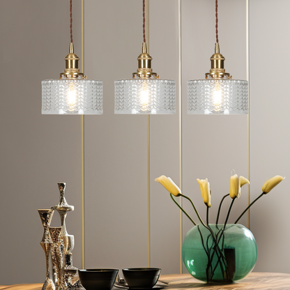 Adjustable Green Glass Pendant Light