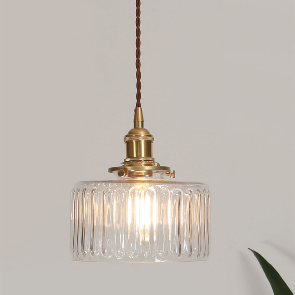 Adjustable Green Glass Pendant Light