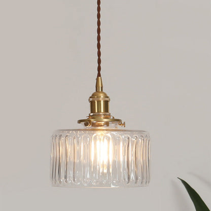 Adjustable Green Glass Pendant Light