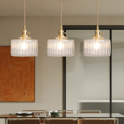 Adjustable Green Glass Pendant Light