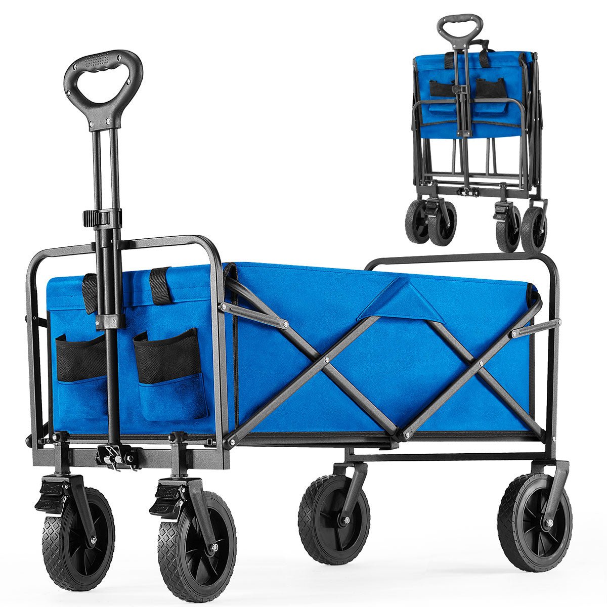 Heavy Duty 600D Folding All-Terrain Wagon Cart for Camping & Shopping, 330lbs