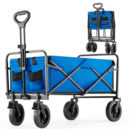Heavy Duty 600D Folding All-Terrain Wagon Cart for Camping & Shopping, 330lbs