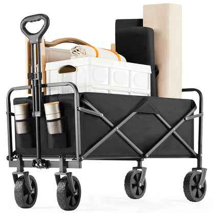 Heavy Duty 600D Folding All-Terrain Wagon Cart for Camping & Shopping, 330lbs