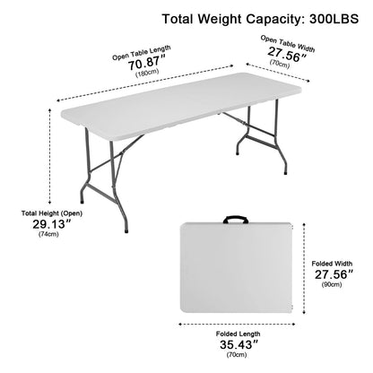 Heavy Duty Folding Table with Handle – For Camping