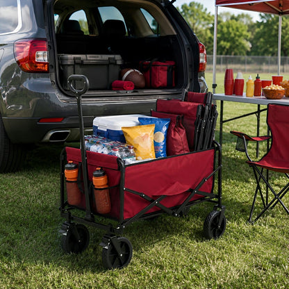 Heavy Duty Folding Utility Wagon Cart Outdoor Trolley