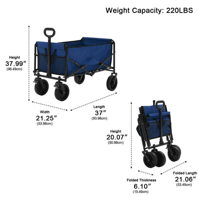 Heavy Duty Folding Utility Wagon Cart Outdoor Trolley