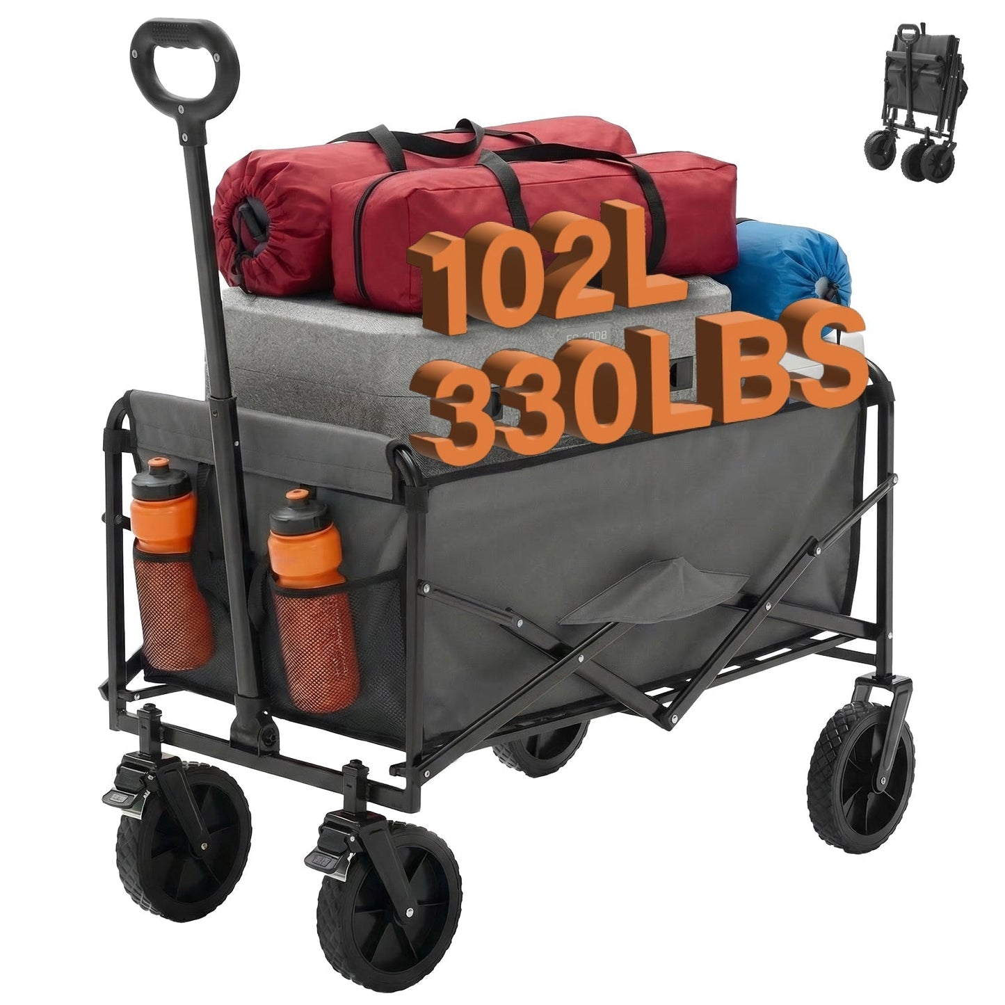 Heavy Duty Folding Utility Wagon Cart Outdoor Trolley