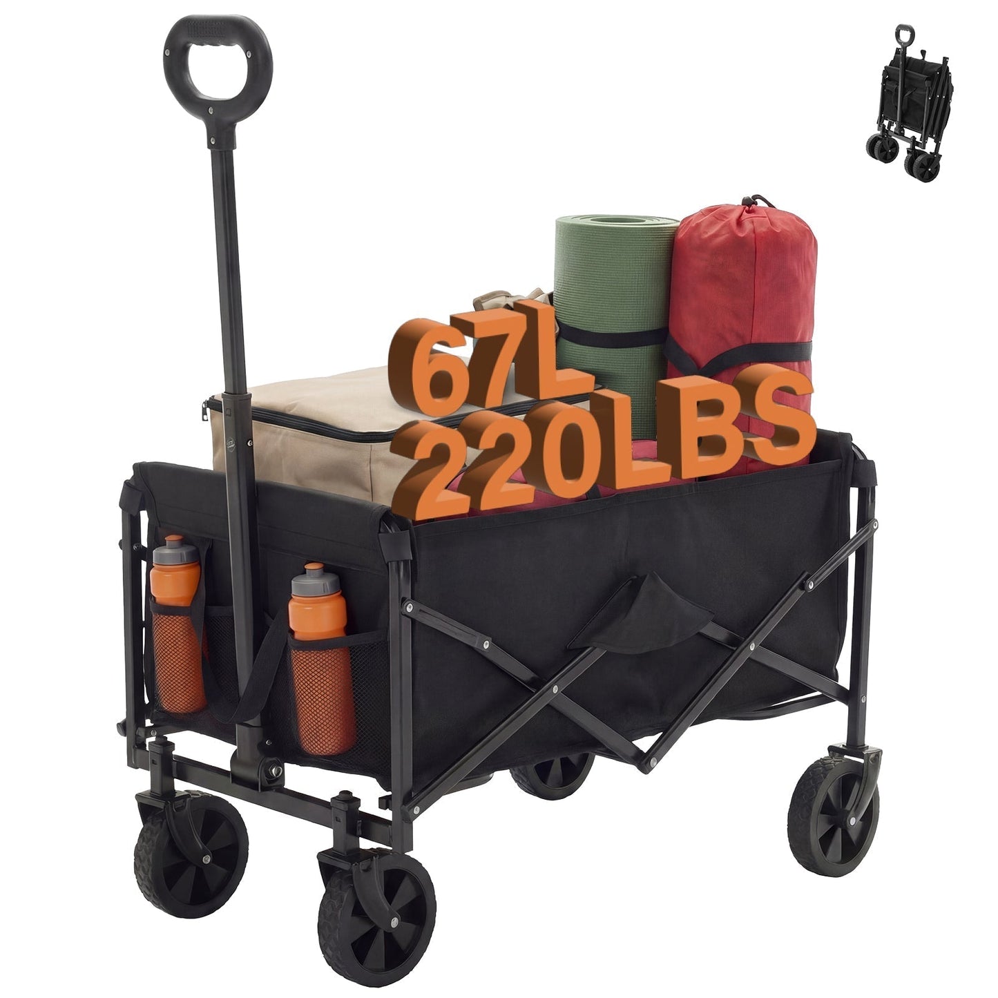 Heavy Duty Folding Utility Wagon Cart Outdoor Trolley