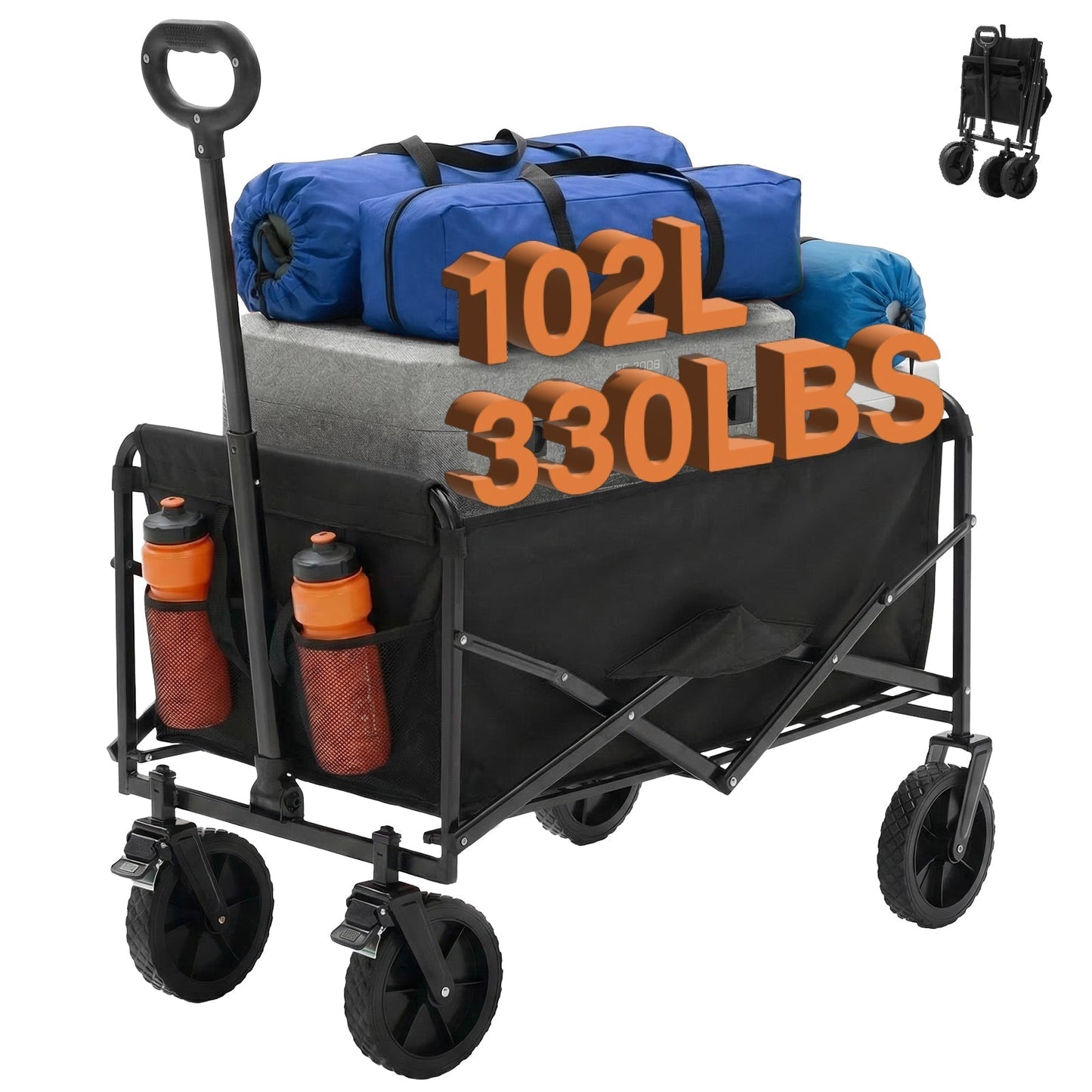 Heavy Duty Folding Utility Wagon Cart Outdoor Trolley