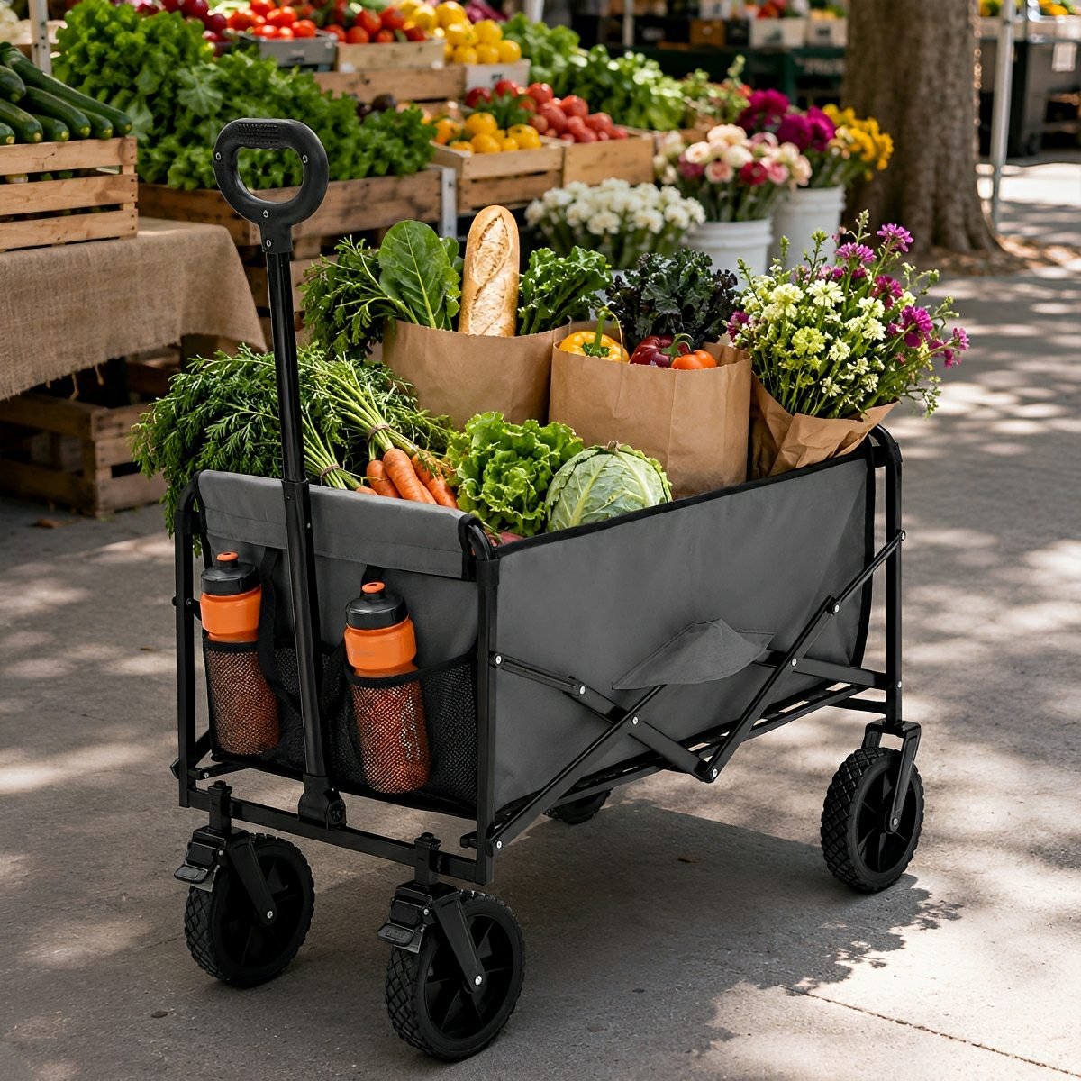 Heavy Duty Folding Utility Wagon Cart Outdoor Trolley