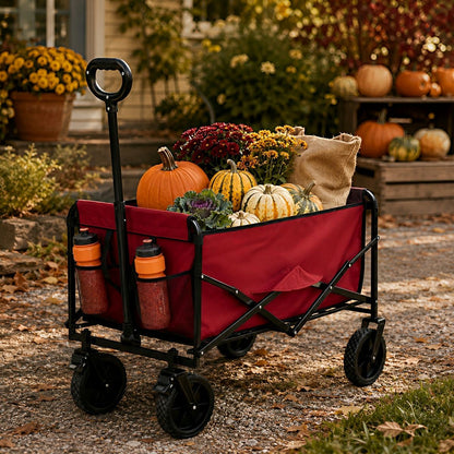 Heavy Duty Folding Utility Wagon Cart Outdoor Trolley