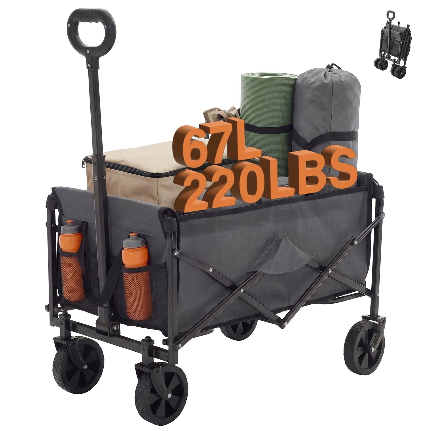 Heavy Duty Folding Utility Wagon Cart Outdoor Trolley