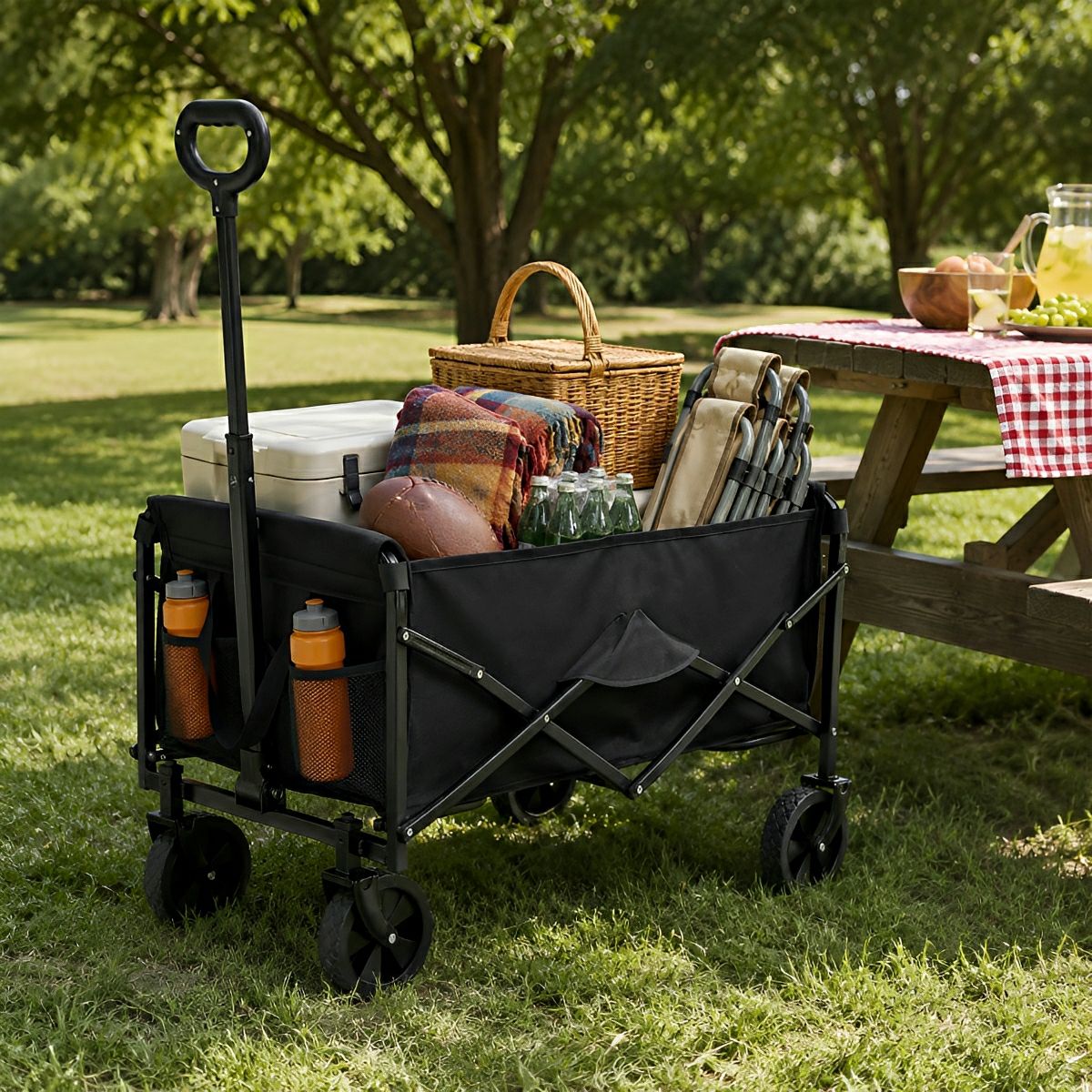 Heavy Duty Folding Utility Wagon Cart Outdoor Trolley