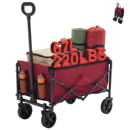 Heavy Duty Folding Utility Wagon Cart Outdoor Trolley