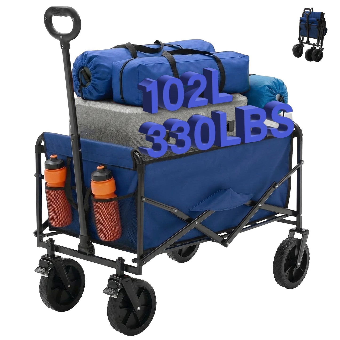 Heavy Duty Folding Utility Wagon Cart Outdoor Trolley